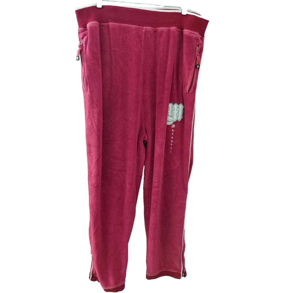 VTG Y2K Makaveli Track Pants Mens 2XL Red Velour Sweatpants Tupac 2Pac Rap 90s